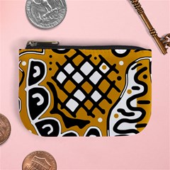 Yellow High Art Abstraction Mini Coin Purses