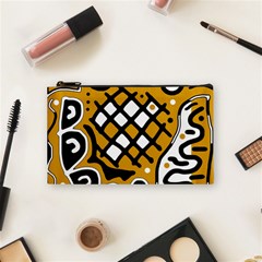 Yellow High Art Abstraction Cosmetic Bag (small)  by Valentinaart