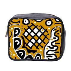 Yellow High Art Abstraction Mini Toiletries Bag 2-side