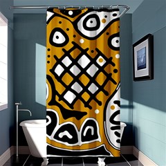 Yellow High Art Abstraction Shower Curtain 36  X 72  (stall)  by Valentinaart