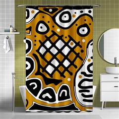 Yellow High Art Abstraction Shower Curtain 48  X 72  (small)  by Valentinaart