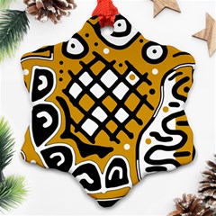 Yellow High Art Abstraction Ornament (snowflake) 