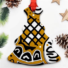 Yellow High Art Abstraction Christmas Tree Ornament (2 Sides)