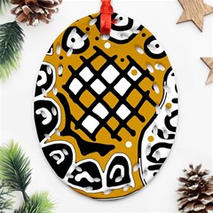 Yellow High Art Abstraction Ornament (oval Filigree) 