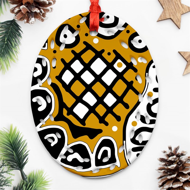 Yellow high art abstraction Ornament (Oval Filigree) 