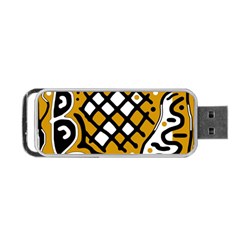 Yellow High Art Abstraction Portable Usb Flash (one Side) by Valentinaart