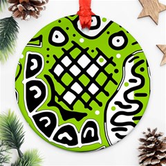 Green High Art Abstraction Ornament (round) 