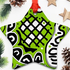 Green High Art Abstraction Ornament (star) 