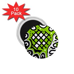 Green High Art Abstraction 1 75  Magnets (10 Pack) 