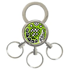 Green High Art Abstraction 3-ring Key Chains