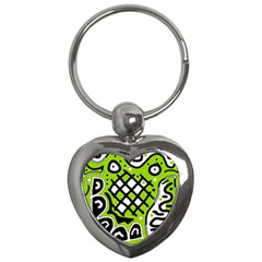 Green High Art Abstraction Key Chains (heart) 