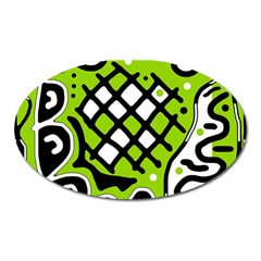 Green High Art Abstraction Oval Magnet