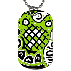 Green High Art Abstraction Dog Tag (one Side)