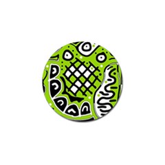 Green High Art Abstraction Golf Ball Marker