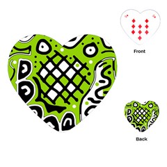 Green High Art Abstraction Playing Cards (heart) 