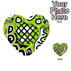 Green High Art Abstraction Playing Cards 54 (heart)  by Valentinaart