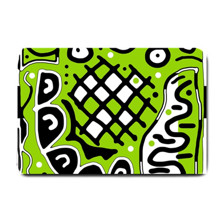 Green high art abstraction Small Doormat 