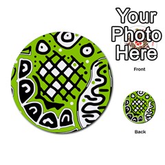 Green High Art Abstraction Multi-purpose Cards (round) 