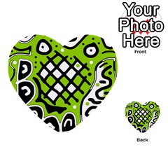 Green High Art Abstraction Multi-purpose Cards (heart)  by Valentinaart