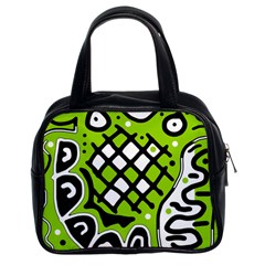 Green High Art Abstraction Classic Handbags (2 Sides)