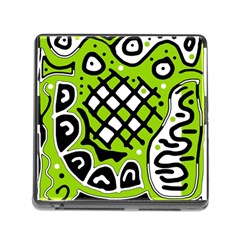 Green High Art Abstraction Memory Card Reader (square)