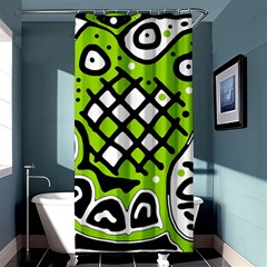 Green High Art Abstraction Shower Curtain 36  X 72  (stall) 