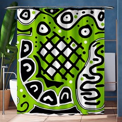 Green High Art Abstraction Shower Curtain 60  X 72  (medium) 