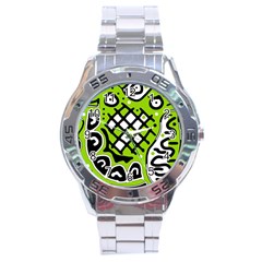 Green High Art Abstraction Stainless Steel Analogue Watch