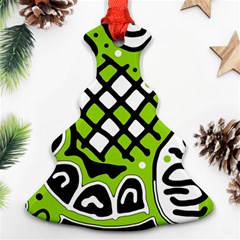 Green High Art Abstraction Christmas Tree Ornament (2 Sides)