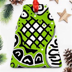 Green High Art Abstraction Bell Ornament (2 Sides)