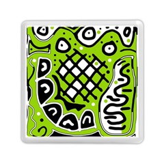 Green High Art Abstraction Memory Card Reader (square) 