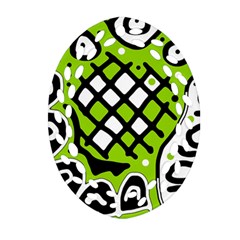 Green High Art Abstraction Ornament (oval Filigree) 