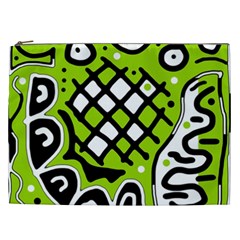 Green High Art Abstraction Cosmetic Bag (xxl) 