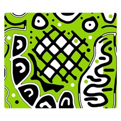 Green High Art Abstraction Double Sided Flano Blanket (small) 