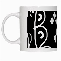 Black And White High Art Abstraction White Mugs