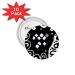 Black and white high art abstraction 1.75  Buttons (10 pack) Front