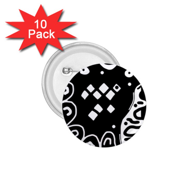 Black and white high art abstraction 1.75  Buttons (10 pack)