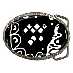 Black And White High Art Abstraction Belt Buckles