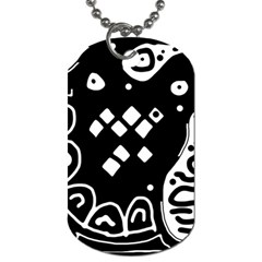 Black And White High Art Abstraction Dog Tag (one Side) by Valentinaart