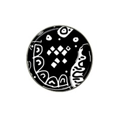 Black And White High Art Abstraction Hat Clip Ball Marker