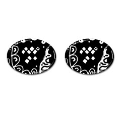 Black And White High Art Abstraction Cufflinks (oval) by Valentinaart