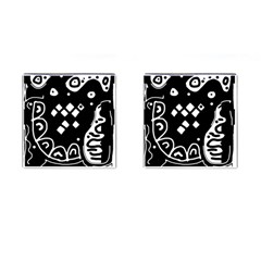 Black And White High Art Abstraction Cufflinks (square)