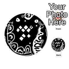 Black And White High Art Abstraction Playing Cards 54 (round) 