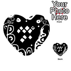 Black And White High Art Abstraction Playing Cards 54 (heart)  by Valentinaart