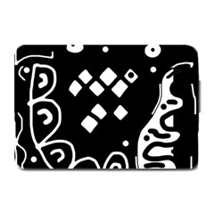 Black And White High Art Abstraction Plate Mats