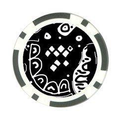 Black And White High Art Abstraction Poker Chip Card Guards