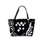 Black and white high art abstraction Shoulder Handbags Back