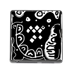 Black And White High Art Abstraction Memory Card Reader (square)