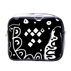 Black And White High Art Abstraction Mini Toiletries Bags