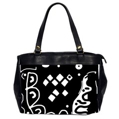 Black And White High Art Abstraction Office Handbags (2 Sides) 